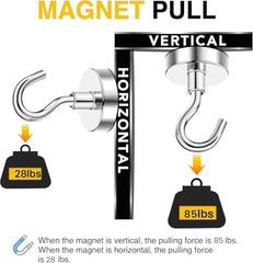 DIYMAG Magnetic Hooks 15pcs 30lbs Cruise Essentials 2026 Magnet Hook | Neodymium Heavy Duty Strong Magnets Hanging Ship Cabins Refrigerator Fridge Classroom Beach Vacation Kitchen Grills Home Tool