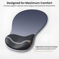 TECPHILE Mouse Pad Wrist Support with Massage Design, Ergonomic Dog Paw Mouse Mat, Pain Relief Memory Foam, Anti-Slip PU Base, Cushion Mousepad Wrist Rest for Gaming, Home, Office, Laptop, Computer