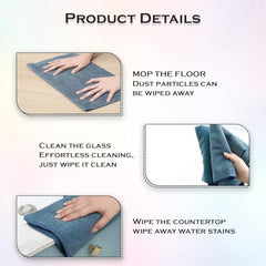MOMISY Microfiber Cleaning Cloths, 30x30cms Highly Absorbent, Lint and Streak Free, Multi -Purpose Wash Cloth for Kitchen, Car, Window, Stainless Steel, Silverware-Assorted Colour (8 Pieces)
