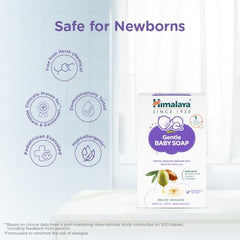Himalaya Gentle Baby Soap for Newborns | No Post Bath Dryness | B3G1 FREE - 125g | Gentle Cleansing With Phyto-Oil Complex of 100% Natural Oils of Almond & Olive| No. 1 Doctor Recommended Brand
