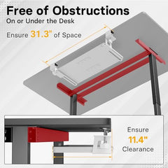 BONTEC Keyboard Tray Under Desk, Pull Out Keyboard & Mouse Tray With C-Clamp, 25.6 X 11.8 Inch Steady Slide-Out Computer Drawer For Typing, White With USB Connection
