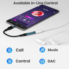 Portronics iKonnect C Pro Type C to 3.5 mm Audio Jack Connector with DAC Headphone Converter Adapter Compatible with iPhone 15 Pro Max/15 Pro/15 Plus, Galaxy S23/S22/S21/S208 & Other Type C Phones