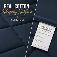 Cloth Fusion Cotton Waterproof Mattress Protector, King 78x72 in | Navy Blue,100% Cotton Top, 150 GSM Polyfill, Leakproof TPU, Hypoallergenic, Elastic Fit, Quilted Bed Cover Protector