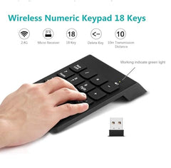 SMARTTECH USB Wired Numeric Keypad, Portable Number Pad with 18 Keys, Plug & Play External Numpad for Laptop PC Computer, Slim Compact Design for Office Accounting Data Entry Windows Mac