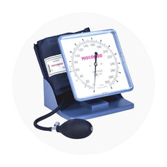 Niscomed PW-217 Manual Sphygmomanometer | Aneroid Blood Pressure Monitor with Cuff Bulb and Valve | Manual BP Clock Model for Home Clinic Hospital Use (Blue)