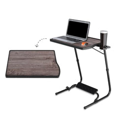 TABLE MAGIC- BADE Multipurpose Laptop Table Mat Finish - Adjustable, Foldable, Portable, Engineered Wood Top with Footrest, Top Size 60 * 45cm (X-Large, Midnight Black)