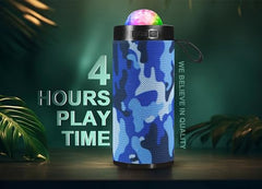 PerfX M21VP Portable Bluetooth Speaker 10W – Thunder Bass, Inbuilt Disco Lights, Wireless Speaker for Party & Outdoor (Disco Light 10 W Bluetooth Speaker, Green)