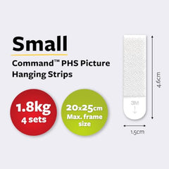 Command Small pack of 4 Pairs Picture Hanging Foam Strips, White,Form
