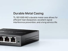 TP-Link TL-SG105S-M2 | 5-Port 2.5G Multi-Gigabit Unmanaged Network Switch, Ethernet Splitter | 2.5G Bandwidth | Plug & Play | Desktop/Wall-Mount | Fanless Metal Design | Limited Lifetime Protection