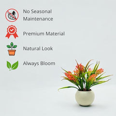 SKYGREEN Luxury Artificial Green Bonsai Tree with Stylish Decorative Pot for Modern Home, Office Desk & Shelf Decor | (BN-104)