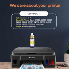Needle GI 71 Compatible Refill Ink | Made in India | (CMYK 4x1 KG with EazyFill Cap) for Canon Pixma G1020 G2020 G3020 G2060 G3060 G1737 G2770 G3770 G4770 G1730 G2730 G3730 Printers