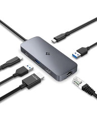Spigen 4-in-1 USB-C Hub for MacBook Neo/Air/Pro and Laptops - Black