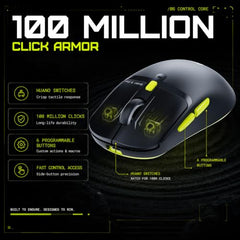 EvoFox Ghost X Pro Tri-Mode Wireless Gaming Mouse with RGB Charging Dock, 54g Ultra-Lightweight, 30,000 DPI Instant S312 Sensor, 8000Hz Polling, 100M Huano Switches, Dual Bluetooth, 2.4GHz, Wired