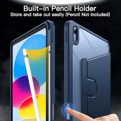 JETech 360° Rotating Case for iPad (A16) 11th/10th Gen, Navy