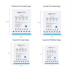 amazon basics Vacuum Compression Storage Bags with Hand Pump - Medium, 5-Pack