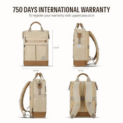 uppercase Dune Alphatech Padded 15.6" Laptop & iPad Compartment Professional Backpack for Men & Women - Tote & Backpack Carry, Waterproof Work Business Backpack for College Work Daily -Beige