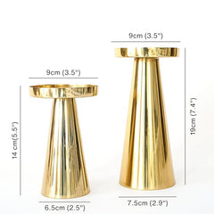 Behoma Handcrafted Golden Tea Light Candle Holders Set of 2 | Premium Metal & Glass Candle Stand | Centerpiece for Living Room, Coffee Tables & Home Decor Gift (Candles Not Included)