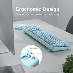 MOFII Wireless Keyboard and Mouse Combo, Full Size, 2.4GHz, Windows, Purple