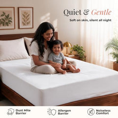 HOKIPO Premium Waterproof Mattress Protector Queen Size 78x60 inches| White | 100% waterproof, ultra soft, breathable & hypoallergenic, noiseless, elastic fitted | 6.5x5 feet