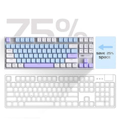 MageGee 75% Mechanical Gaming Keyboard with Brown Switch, LED White Backlit Keyboard, 87 Keys Compact TKL Wired Computer Keyboard for Windows Laptop PC Gamer - Retro Grey/White