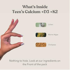 Earthful Multivitamin for Teen|100% Plant Not Synthetic|With Vit C,D & Calcium for Complete Nutrition for Growth,Immunity & Strong bones|30 Iron & 30 Calcium Tablets - 30 Day Pack, 50 grams