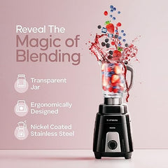 Longway Kratos 1000 Watt Juicer Mixer Grinder with 4 Jars for Grinding, Mixing, Juicing with Powerful Motor (Black, 4 Jars)