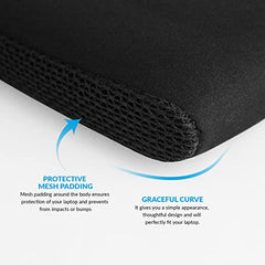 AirCase Neoprene Laptop Sleeve Case Cover for 15.6 Inch MacBook, Dell, HP, Lenovo, More| Water-Resistant, Shockproof Padding, Scratch-Proof| Slim Fit, Wrinkle Free, TSA Security Friendly (Black-Grey)