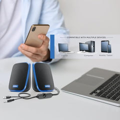 Intex IT-120 2.0 USB Computer Multimedia Speaker, 10W Powerful Sound, USB Powered, 3.5mm Aux Connectivity, in-Line Volume Control Pod for PC, Laptops, Desktop & Mobiles – Orange