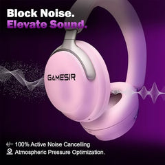 GameSir Newly Launches Echo Plus: Premium Over-Ear Wireless Bluetooth Headphones Deep Bass, Passive Noise Cancellation, Built-in Mic,5 Hours of Music & Talk Time, for Adults Men & Women (White)