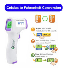 D MEDICARE Automatic Blood Pressure Monitor & Infrared Thermometer Combo Pack | Digital BP Machine & Non Contact Forehead Thermometer | Blood Pressure & Temperature Monitor (COMBO-04)