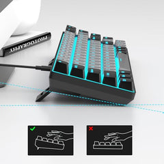 MageGee Portable 60% Mechanical Gaming Keyboard, MK-Box LED Backlit Compact 68 Keys Mini Wired Office Keyboard with Blue Switch for Windows Laptop PC Mac - Blue/White