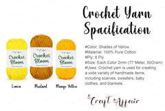 Craft Affair | Crochet Bloom Cotton Yarn 8ply (Each Color 2mm, 77Meter, 50Gram) 100% Pure Cotton | for Knitting Yarn | Craft & DIY Project: Grey, Pink, Off White