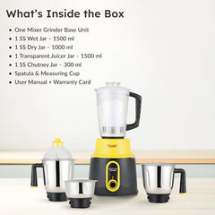 Prestige Delight Pro Mixer Grinder 750 W, 6 Jars, (1500 ml, 1000 ml, 1500 ml, 450 ml) (Purple)