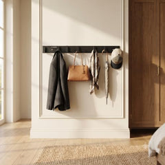 JAGGER JAG334 Wall Mounted Stainless Steel Wall Hooks for Hanging Cloth/Towel Hangers/Door Hangers/Hook Rail/Bthroom Hanger [ Combo Pack of 2 ] (Black, 6 PIN Hook)