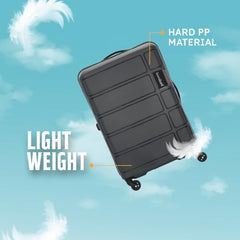 Kamiliant by American Tourister 3 Pc Harrier Edge 8W Set 56 Cm, 68 Cm & 78 Cm - Small, Medium & Large Polypropylene(PP) Hardside 8 Wheels Spinner Luggage Set/Trolley Bag Set (Slate Grey)