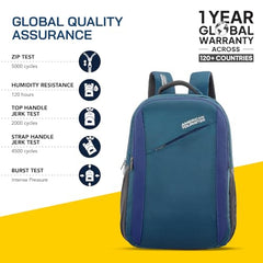 American Tourister Martt+ 01 | 28L Backpack | 17" Laptop Bag | 3.5 Compartments | Office & College Backpack for Men and Women | Rain Cover Included | Grey | 1 Year Global Warranty