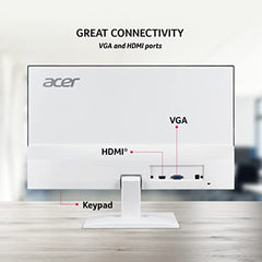 Acer SA222Q 21.5 Inch Full HD IPS Ultra Slim (7.2mm Thick) Backlight LED LCD Monitor I Zero Frame I 100Hz Refresh I 1 MS VRB I AMD Free Sync I 1xHDMI 1xVGA I Eye Care Features I Tilt Option I White