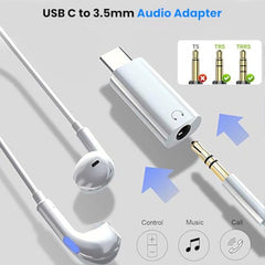 Verilux® 2 in 1 Audio Adapter USB C and Light to 3.5mm Jack Converter