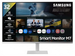 Samsung 32" (80 cm) 4K M7 Vision AI Smart Monitor|UHD 3840 x 2160|Smart TV Experience with AI|Type-C|Apple AirPlay|Gaming Bar|Remote|Speakers|Wi-Fi|Bluetooth|AI Picture & Sound|LS32FM701UWXXL|White