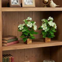 fancymart Artificial Flower Plant Home Décor with Small Size Pot | Pack of 2 | Plant Hanging for Home Decor | Office Decor (DESIGN-01)