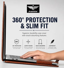 Flausen Croco Laptop Cover for Hp Omnibook 5 16 Inch, Brown (RE-33)