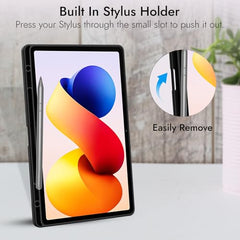 Robustrion Cover for Redmi Pad 2 Pro 12.1 inch Cover Case with Pencil Holder, Trifold Cover Case for Redmi Pad 2 Pro 5G Tablet Cover [Auto Sleep Wake Support] - Black