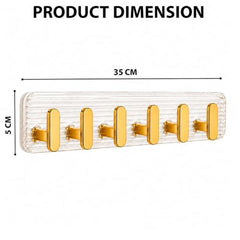 SIGNAMIO 6 Hook Shelf Adhesive Strip Wall Hanging Sticky Hook Black