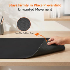 Amazon Basics Large Extended Computer Rectangular Mouse Pad, 16.7 x 35.7 inch, Black