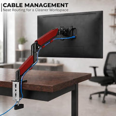 STAR WORK Single Monitor Desk Mount for 13–34” Inch Screens, Heavy Duty Adjustable VESA Monitor Arm with C-Clamp & Grommet Base | Full Motion Tilt & Swivel Rotation (Purple Arm Stand)