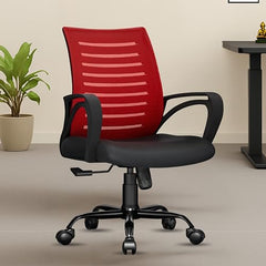 beAAtho® Verona Mesh Mid Back Ergonomic Office Chair with 3 Years Limited Warranty - Adjustable Height, Strong Metal Base, Revolving Study & Computer Chair for Work from Home (Grey)