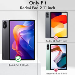 Robustrion Cover for Redmi Pad 2 11 inch Cover Case, Deer Pattern Flip Stand Cover Case for Redmi Pad 2 11 inch Tablet [Auto Sleep/Wake Support] - Black