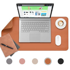 AROPANA Anti-Slip Extended Mouse Pad 90x45cm | PU Vegan Leather Desk Mat | Large Computer Desk Protector Pad with Suede Base for Keyboard, Laptop, Office & Home (Grey)