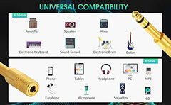 LipiWorld® Headphone Adapter 6.35mm Male to 3.5mm Female and Audio Stereo Plug 3.5mm Male to 6.35mm Female (Available Color 6 Pieces Combo)
