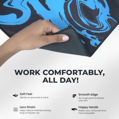SPIN CART Large Gaming Mouse pad, Long XXL Extended Desk Table Mat Mousepad for Laptop PC Computer (Abstract Blue)
